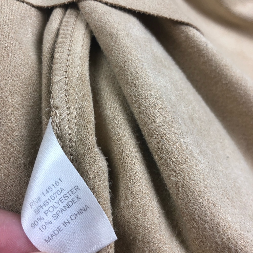 Charming Charlie Faux Suede Tan Fringe Vest H17 - Picture 6 of 7